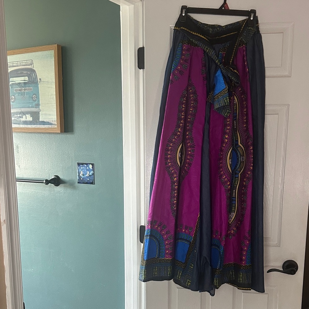 African Dashiki Print Wide Leg Trousers Pant